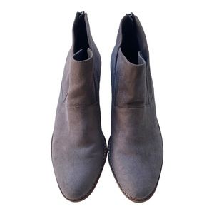 Dolce Vita Gray Suede Booties Back Zipper Size 8.5